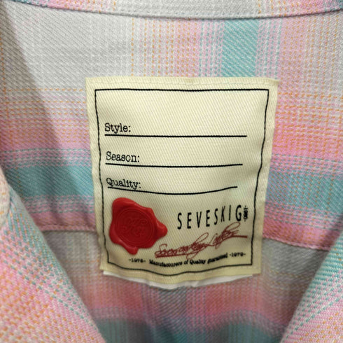 セヴシグ SEVESKIG Ombre Check S/SL Shirt メンズ  M